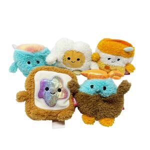 Bum Bumz Breakfast Bumz‎ Bundle Lot (5) Cute Stuffed Plush Soft Toy Size 4.5"